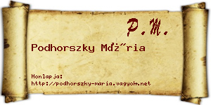 Podhorszky Mária névjegykártya